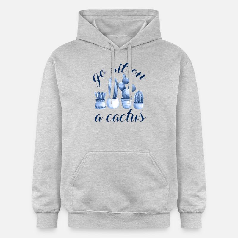 go sit on a cactus - Sweat à capuche Softstyle® Gildan Unisexe - gris clair chiné