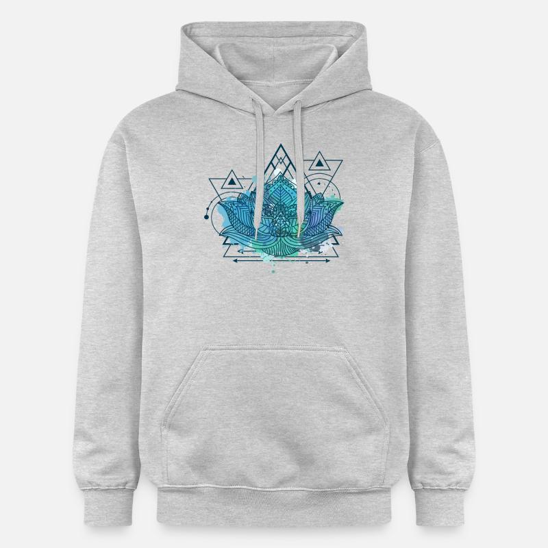Triangle Lotus - Sweat à capuche Softstyle® Gildan Unisexe - gris clair chiné