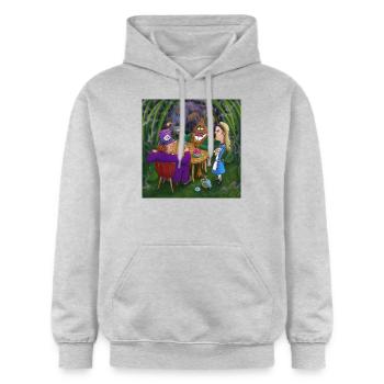 Alice au pays des merveilles thé pary - Sweat à capuche Softstyle® Gildan Unisexe - gris clair chiné - Devant - Liana (172cm) & Jaron (178cm)