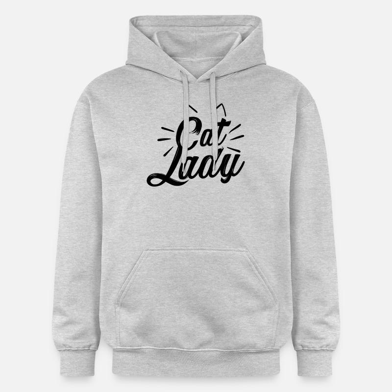 Katzen Dame Geschenk Idee - Sweat à capuche Softstyle® Gildan Unisexe - gris clair chiné