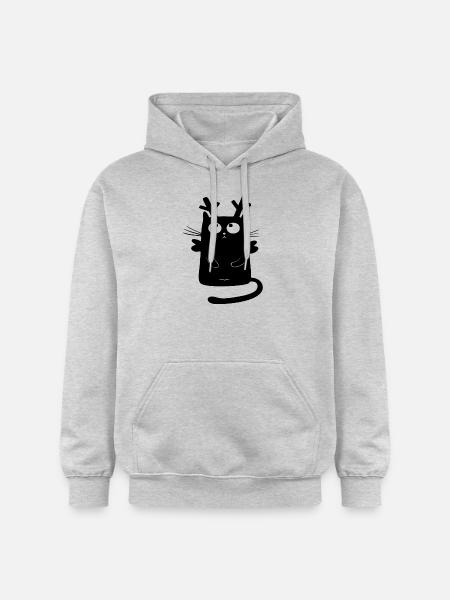 rennes Chat de Noël - Sweat à capuche Softstyle® Gildan Unisexe - gris clair chiné