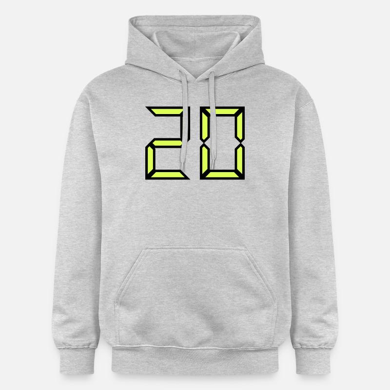 20 ANS,20e ANNIVERSAIRE,ANNIVERSAIRE 20 ANS,20 - Sweat à capuche Softstyle® Gildan Unisexe - gris clair chiné