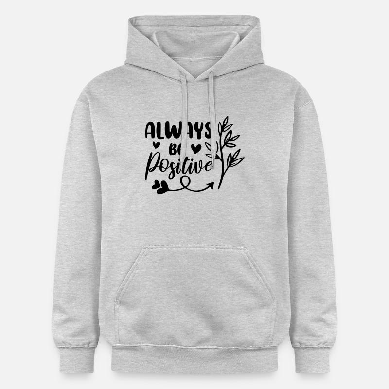 Soyez toujours positif - Sweat à capuche Softstyle® Gildan Unisexe - gris clair chiné