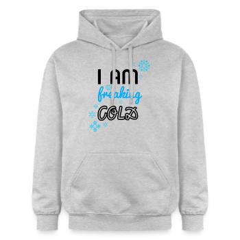 je suis terrifié froid - Sweat à capuche Softstyle® Gildan Unisexe - gris clair chiné - Devant - Liana (172cm) & Jaron (178cm)