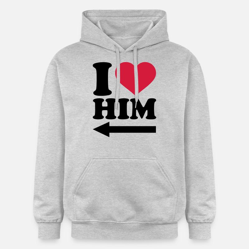 I love him - Sweat à capuche Softstyle® Gildan Unisexe - gris clair chiné