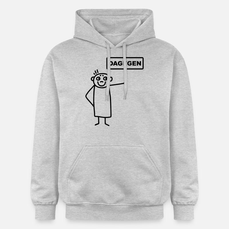 Männchen dagegen - Gildan Unisex Softstyle® Midweight Hoodie - Hellgrau meliert