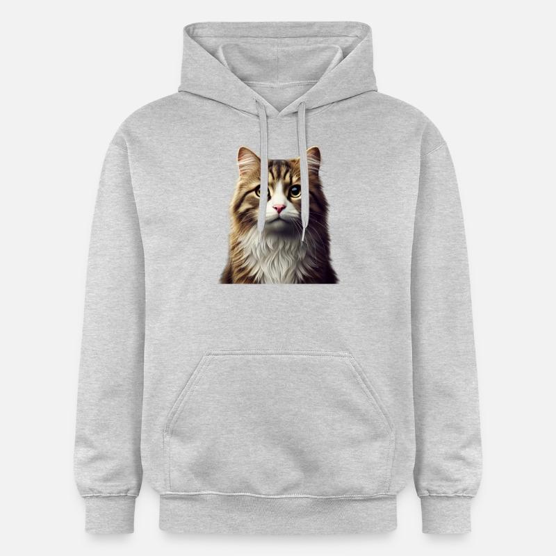 Chat - Sweat à capuche Softstyle® Gildan Unisexe - gris clair chiné