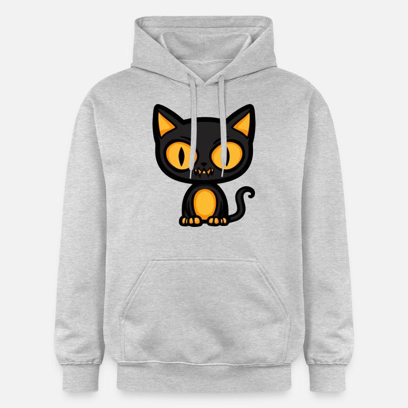 Chat Halloween Bande dessinée Chat - Sweat à capuche Softstyle® Gildan Unisexe - gris clair chiné