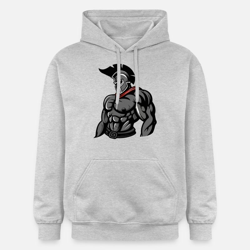 Spartan Muscles Musculation Gladiateur - Sweat à capuche Softstyle® Gildan Unisexe - gris clair chiné