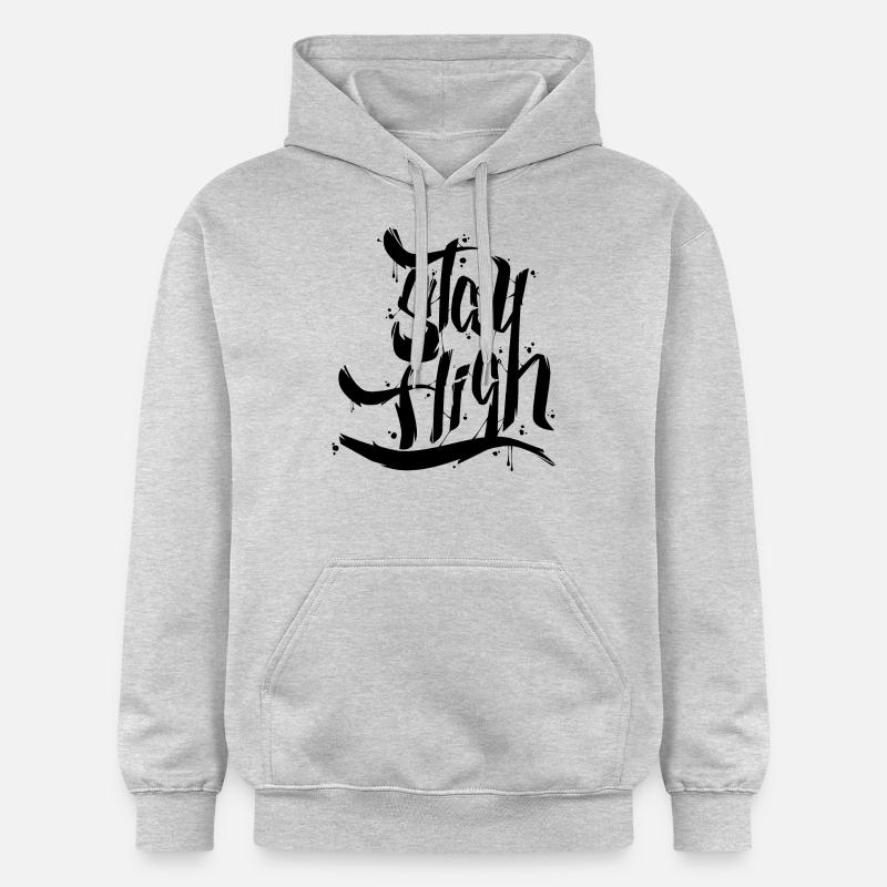 Restez haut - Sweat à capuche Softstyle® Gildan Unisexe - gris clair chiné