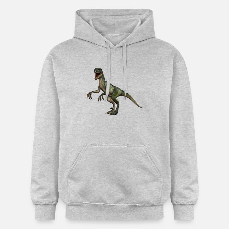 dinosaure Velociraptor 4 - Sweat à capuche Softstyle® Gildan Unisexe - gris clair chiné