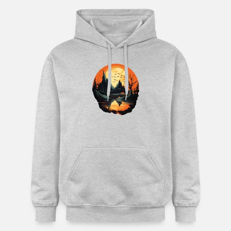Paysage - Sweat à capuche Softstyle® Gildan Unisexe - gris clair chiné