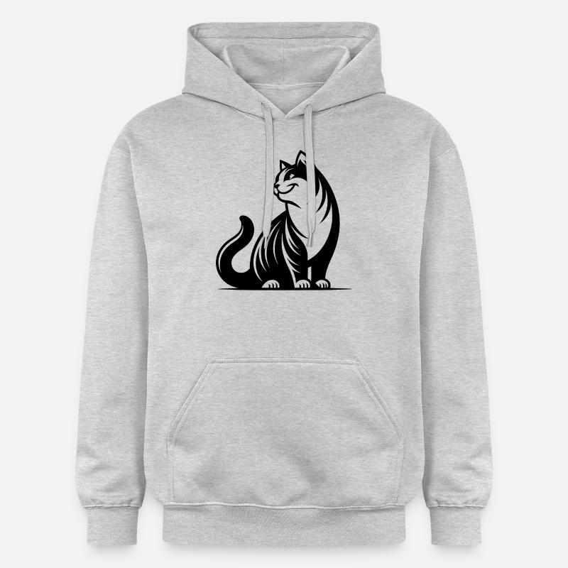 Chat ronronnant au look mignon - Sweat à capuche Softstyle® Gildan Unisexe - gris clair chiné