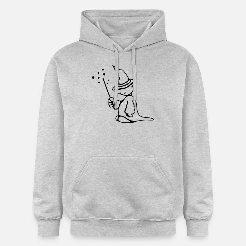 Piccolo mago con Magic Hat e bacchetta magica - Felpa con cappuccio unisex Softstyle® Gildan con grammatura media - grigio chiaro melange