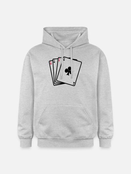 Poker - Karten - Gildan Unisex Softstyle® Midweight Hoodie - Hellgrau meliert
