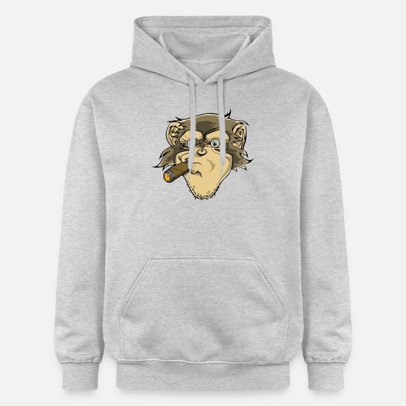 Chimpanzé - Sweat à capuche Softstyle® Gildan Unisexe - gris clair chiné