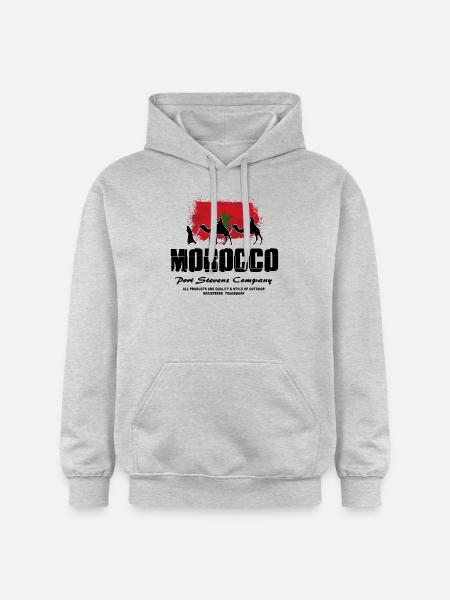 Morocco - Camel & Flag - Gildan Unisex Softstyle® Midweight Hoodie - Hellgrau meliert