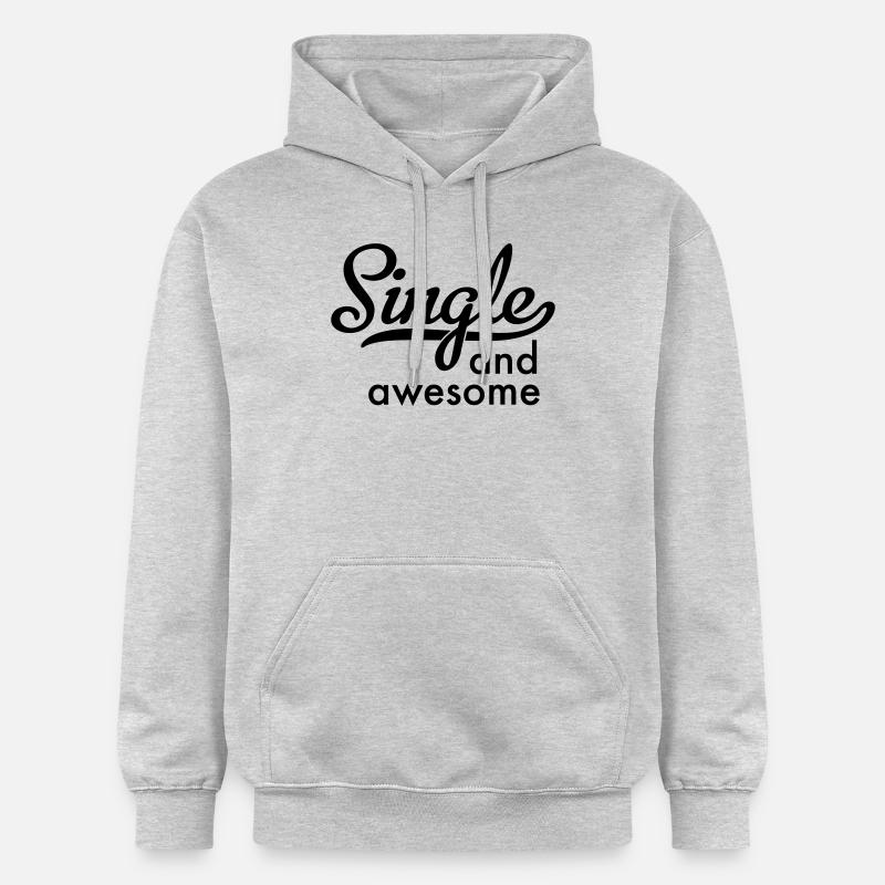 célibataire et génial - Sweat à capuche Softstyle® Gildan Unisexe - gris clair chiné