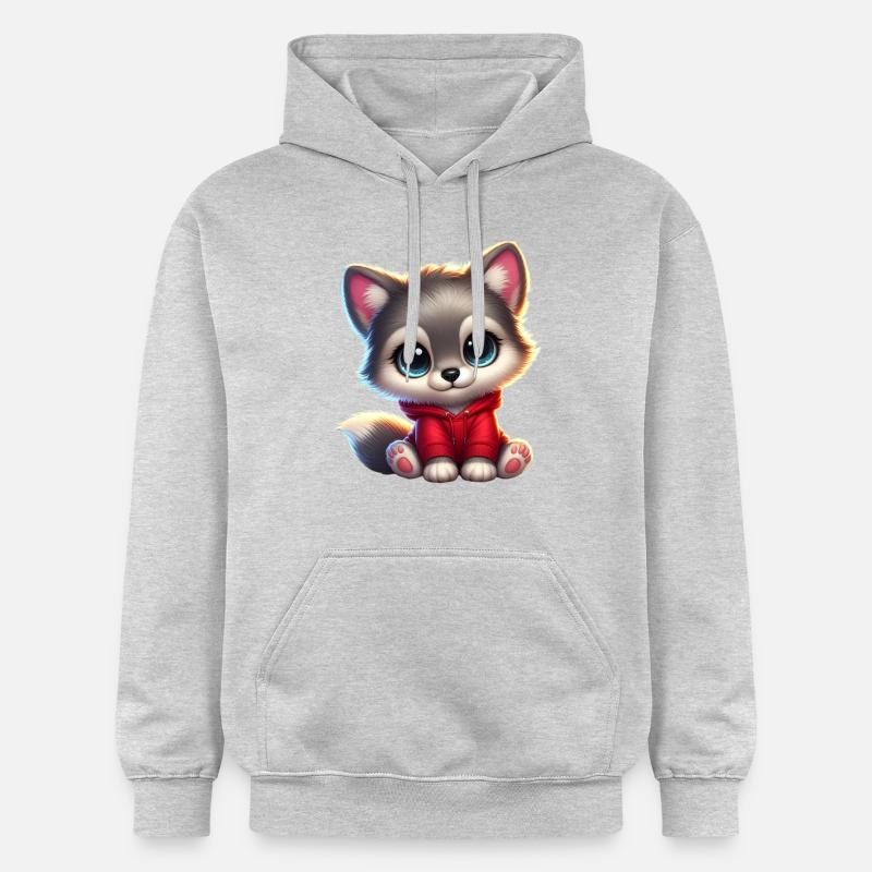 wolf 8 - Sweat à capuche Softstyle® Gildan Unisexe - gris clair chiné