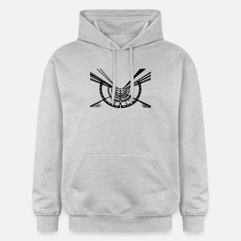 Lignes géométriques Hull Circle View - Sweat à capuche Softstyle® Gildan Unisexe - gris clair chiné