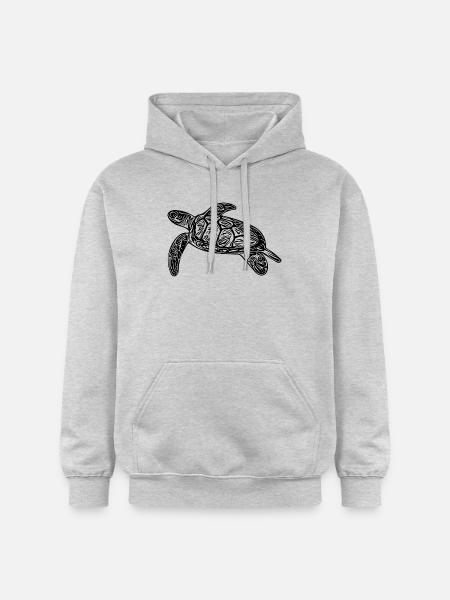 Small floating turtle - Gildan Unisex Softstyle® Midweight Hoodie - light heather grey