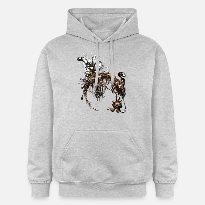 matière noire - Sweat à capuche Softstyle® Gildan Unisexe - gris clair chiné