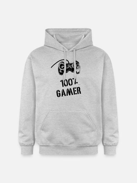 100% Gamer - Gildan Unisex Softstyle® Midweight Hoodie - light heather grey