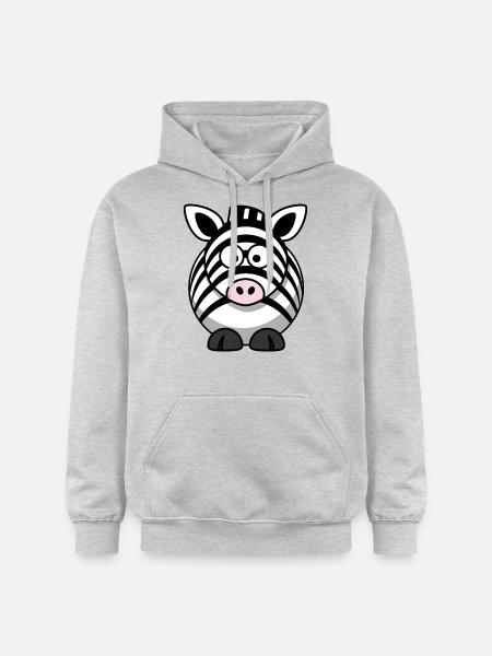 Zebra Cartoon - Gildan Unisex Softstyle® Midweight Hoodie - Hellgrau meliert