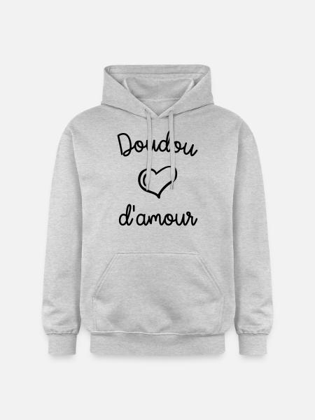 doudou d amour - Sweat à capuche Softstyle® Gildan Unisexe - gris clair chiné