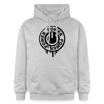 power_stamp - Sweat à capuche Softstyle® Gildan Unisexe - gris clair chiné - Devant - Liana (172cm) & Jaron (178cm)