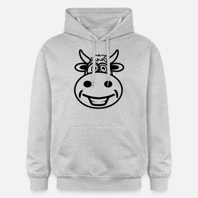 Vache drôle mignon - Sweat à capuche Softstyle® Gildan Unisexe - gris clair chiné