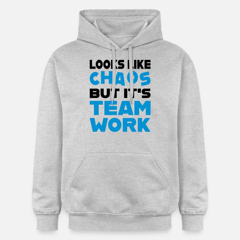 Travail d'équipe - Sweat à capuche Softstyle® Gildan Unisexe - gris clair chiné