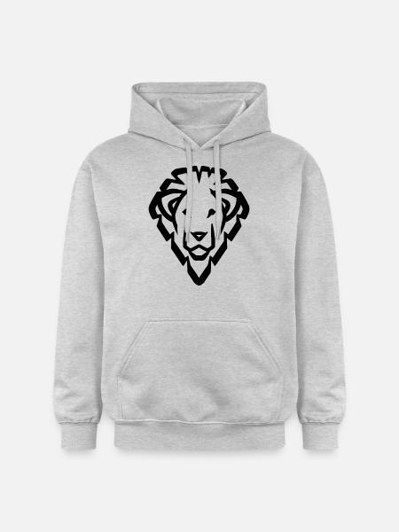 Lion's head symbol black - Gildan Unisex Softstyle® Midweight Hoodie - light heather grey
