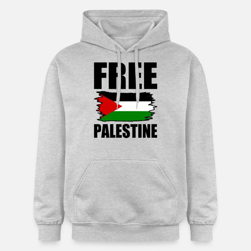 Free palestine - Sweat à capuche Softstyle® Gildan Unisexe - gris clair chiné