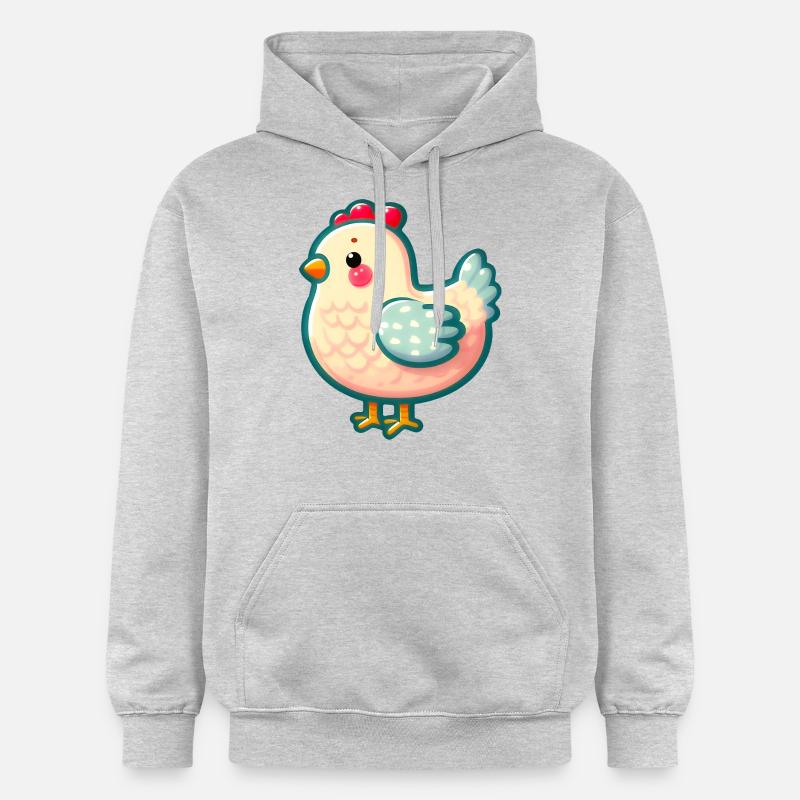 poulet - poule - Chiken - Sweat à capuche Softstyle® Gildan Unisexe - gris clair chiné