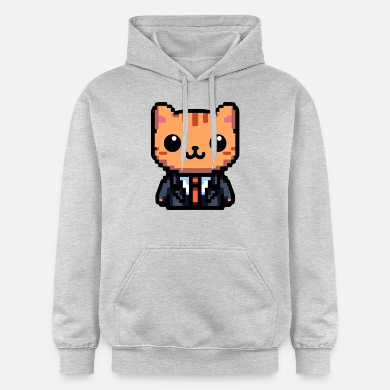 Chat de Purrfection de Pixel - Sweat à capuche Softstyle® Gildan Unisexe - gris clair chiné