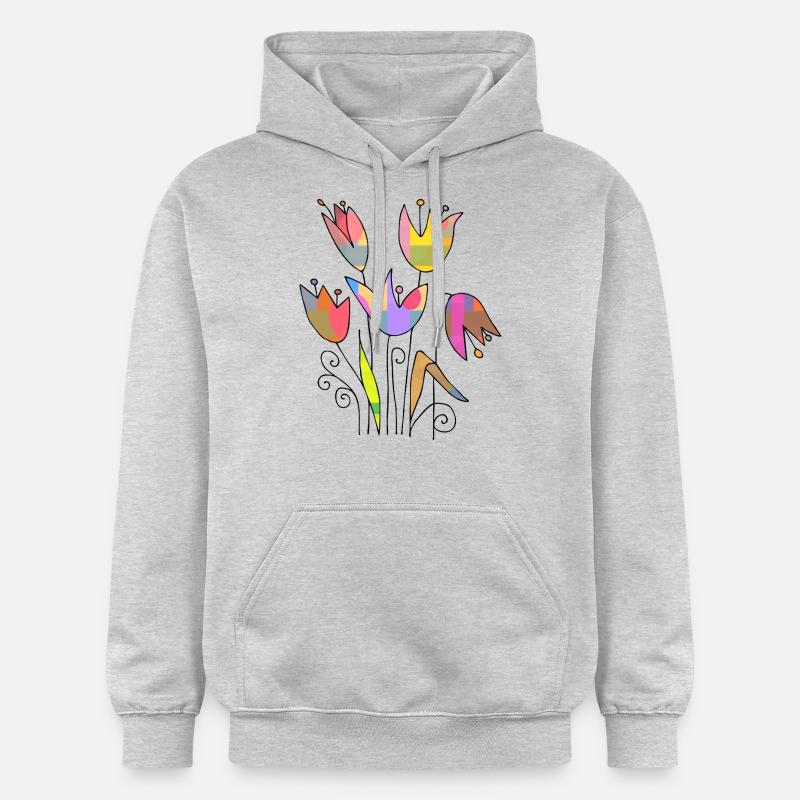 Fleur - Sweat à capuche Softstyle® Gildan Unisexe - gris clair chiné