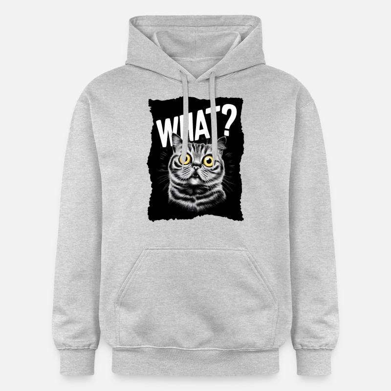 Chat - Quoi ? - Sweat à capuche Softstyle® Gildan Unisexe - gris clair chiné