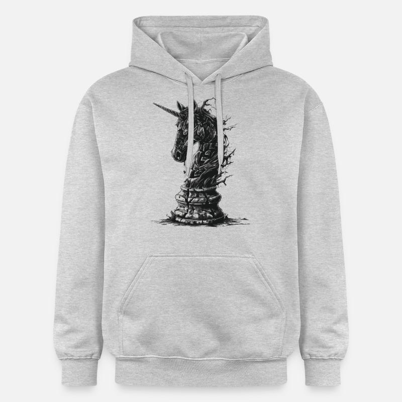 Chevalier Cheval d’échecs - Sweat à capuche Softstyle® Gildan Unisexe - gris clair chiné