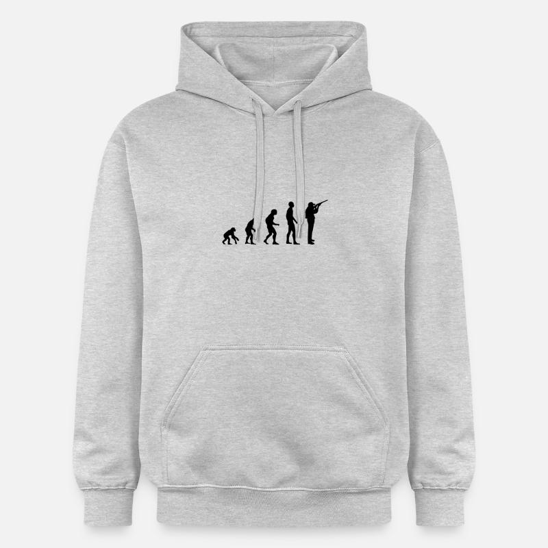 Évolution Chasse Chasse Chasseur - Sweat à capuche Softstyle® Gildan Unisexe - gris clair chiné