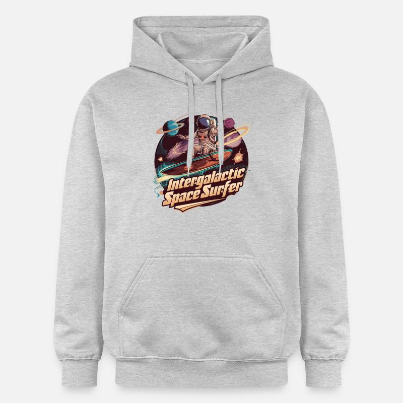 SURFEUR SPATIAL INTERGALACTIQUE - Sweat à capuche Softstyle® Gildan Unisexe - gris clair chiné