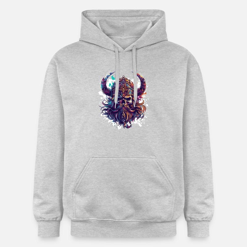 Crâne d’Odin viking - Sweat à capuche Softstyle® Gildan Unisexe - gris clair chiné