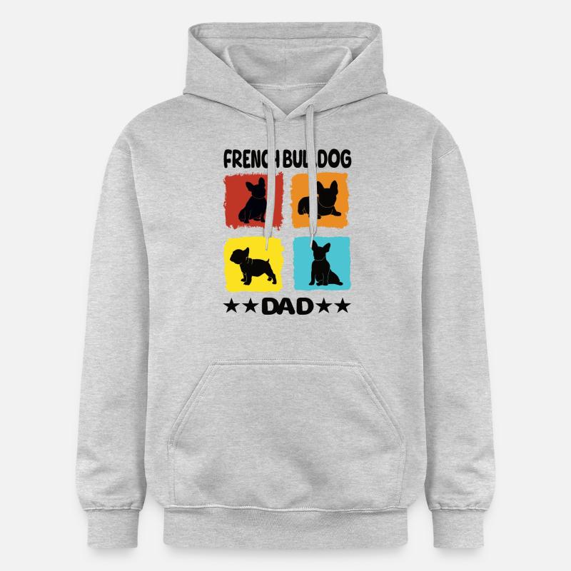 Papa bouledogue français - Sweat à capuche Softstyle® Gildan Unisexe - gris clair chiné