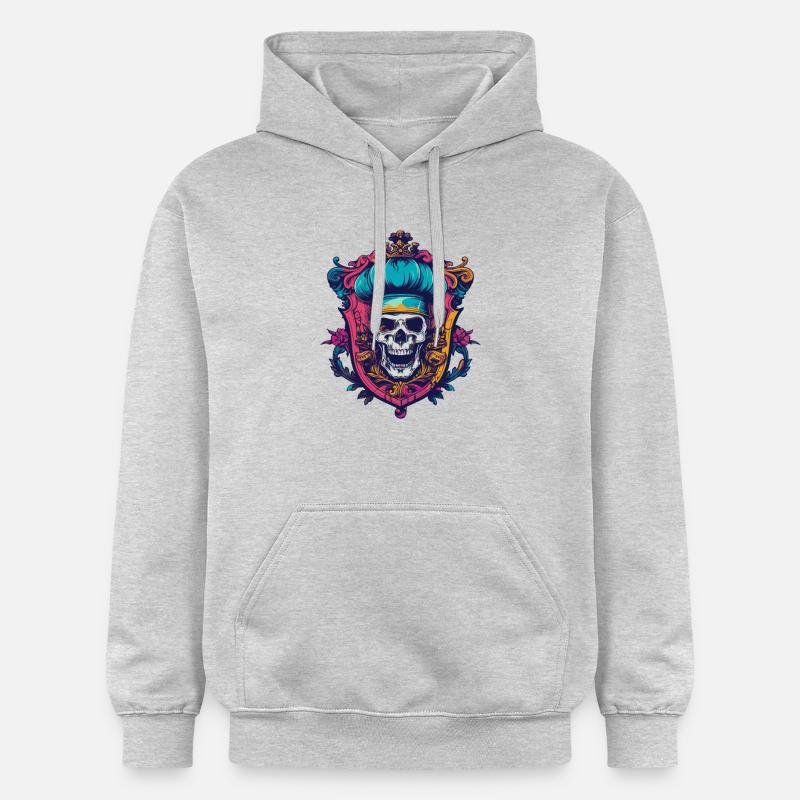 Crâne Squelette Chef - Sweat à capuche Softstyle® Gildan Unisexe - gris clair chiné