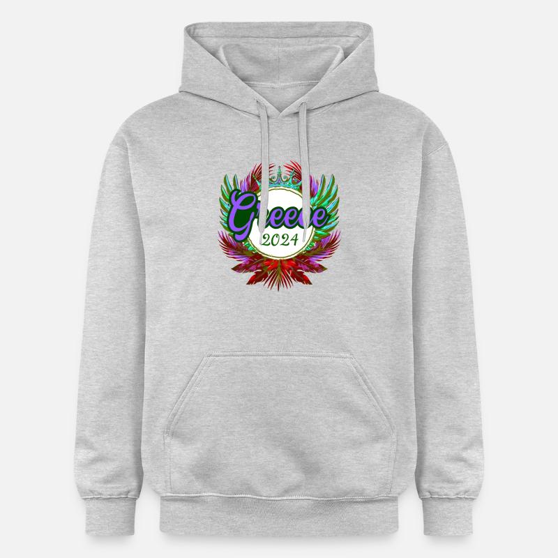 L’équipe de la Grèce 2024 - Sweat à capuche Softstyle® Gildan Unisexe - gris clair chiné