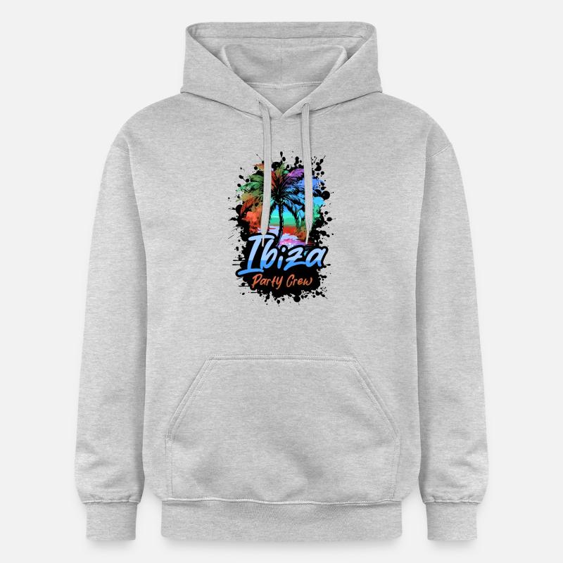 Vacances Ibiza Party Crew - Sweat à capuche Softstyle® Gildan Unisexe - gris clair chiné