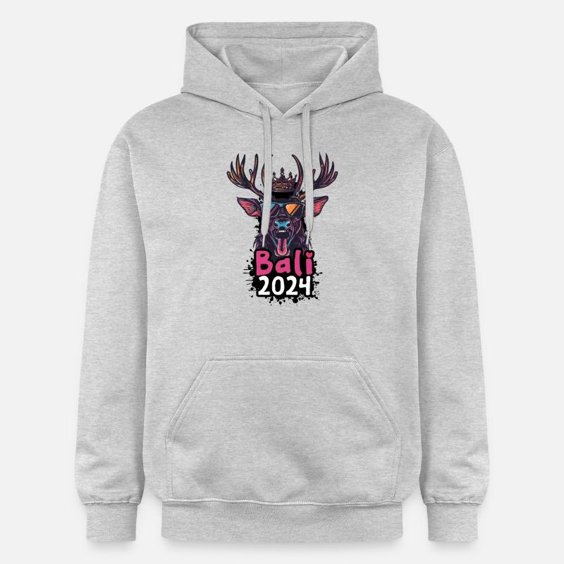 Bali 2024 Cerf - Sweat à capuche Softstyle® Gildan Unisexe - gris clair chiné