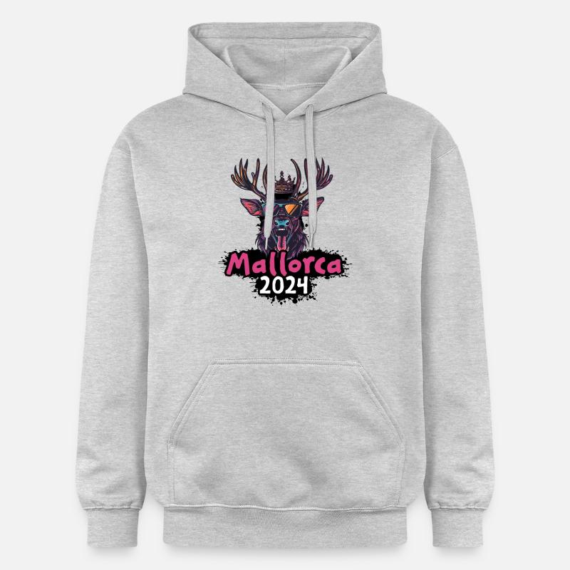 Majorque 2024 Cerf - Sweat à capuche Softstyle® Gildan Unisexe - gris clair chiné