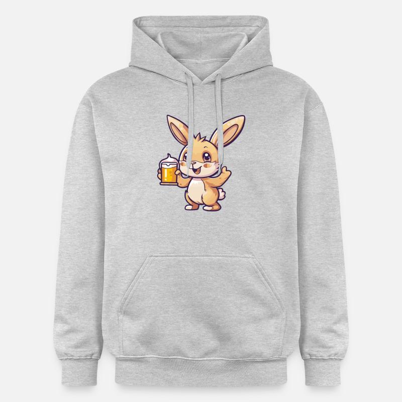 Bunny Beer Comic Party - Sweat à capuche Softstyle® Gildan Unisexe - gris clair chiné