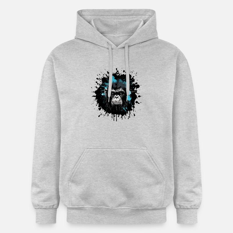 Portrait de singe - Sweat à capuche Softstyle® Gildan Unisexe - gris clair chiné